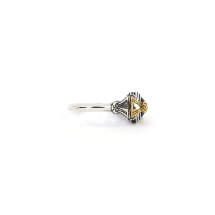 Byzantine Ring with Apatite Doublet Gemstone - Image 4