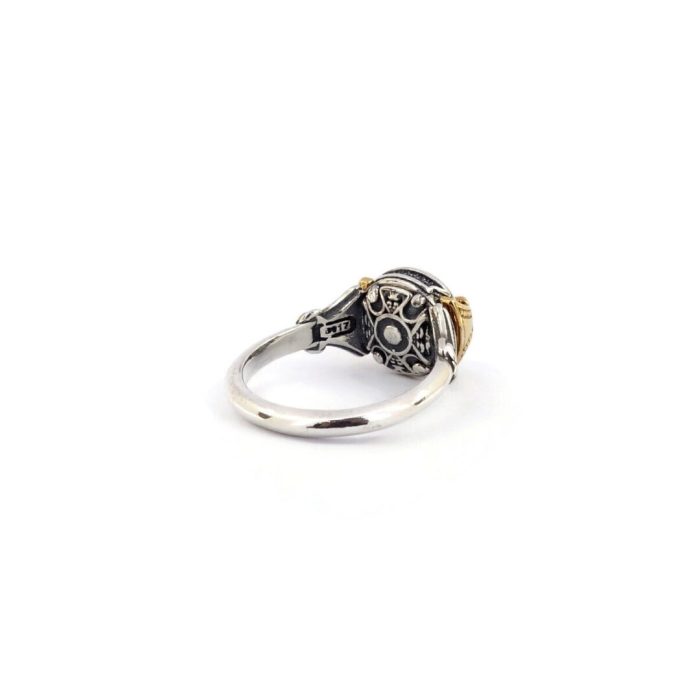Byzantine Ring with Apatite Doublet Gemstone - Image 5