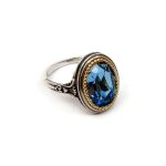 Byzantine Ring with Aquamarine Crystal Stone - Image 2