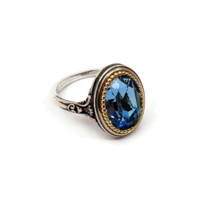 Byzantine Ring with Aquamarine Crystal Stone - Image 2