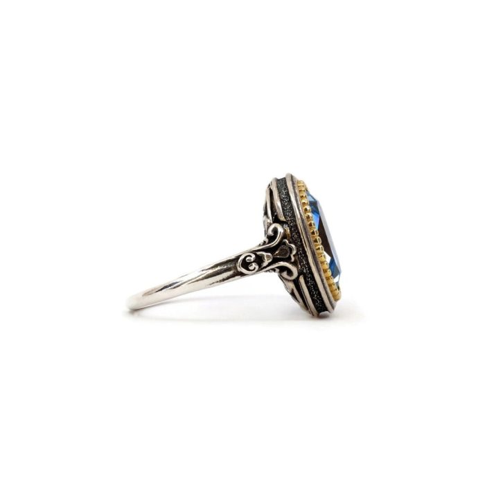 Byzantine Ring with Aquamarine Crystal Stone - Image 3