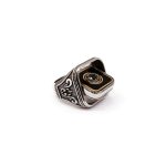 Byzantine Ring with Natural Swiss Blue Topaz Gemstone - 925 Sterling Silver Gold Plated - Image 2