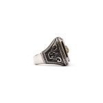 Byzantine Ring with Natural Swiss Blue Topaz Gemstone - 925 Sterling Silver Gold Plated - Image 5