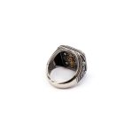 Byzantine Ring with Natural Swiss Blue Topaz Gemstone - 925 Sterling Silver Gold Plated - Image 6