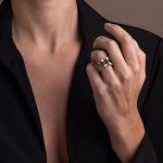 Byzantine Ring with Natural London Blue Topaz Gemstone and Pearl - Image 2