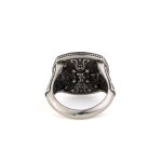 Byzantine Ring with Natural Garnet Gemstone - 925 Sterling Silver Gold Plated - Image 3