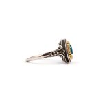 Byzantine Ring with Aquamarine Stone - 925 Sterling Silver Gold Plated - Image 3