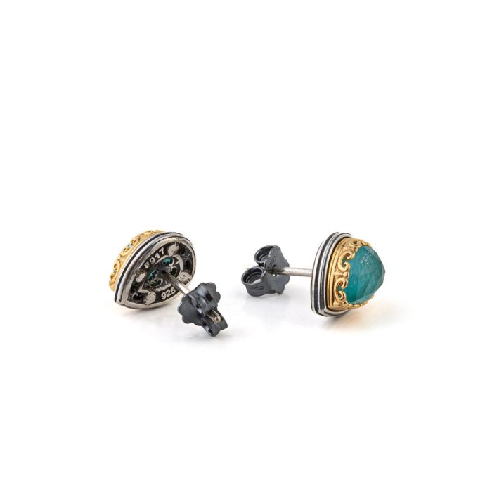 Byzantine Stud Earrings with Gemstone - Image 3