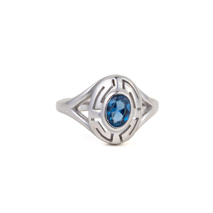 Meander Zircon Ring - Sterling Silver - Image 1