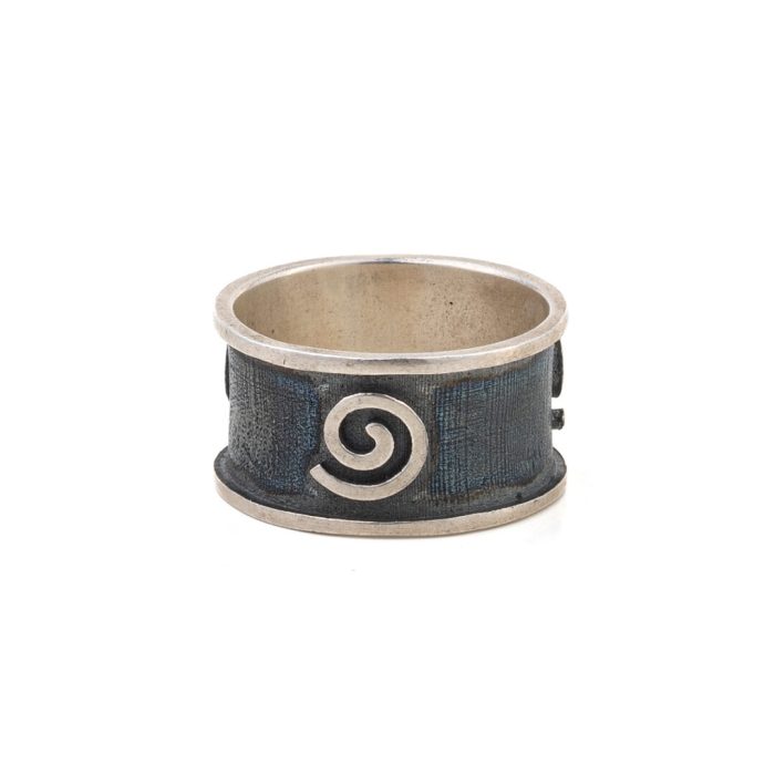 Spiral Oxidized Ring - 925 Sterling Silver - Image 1