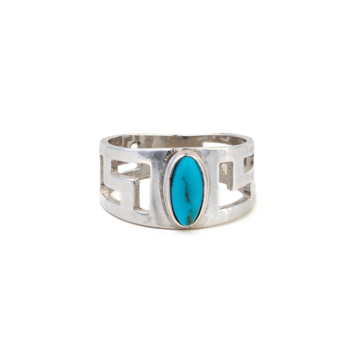 Meandros Ring with Turquoise - 925 Sterling Silver - Image 2