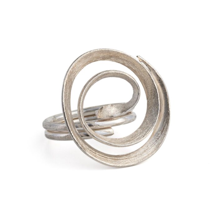 Circles Spiral Ring - 925 Sterling Silver - Image 1