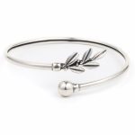 Olive Leaf Hinge Bracelet - 925 Sterling Silver and Gold Plated - Image 2