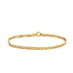 Greek Key Meander Link Bracelet - Sterling Silver and Gold Plated - Image 2