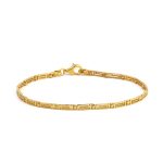 Greek Key Meander Link Bracelet - Sterling Silver and Gold Plated - Image 3