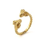 Double Ram Ring - 925 Sterling Silver and Gold Plated - Image 2