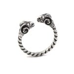Silver Double Ram Head Ring - Image 2