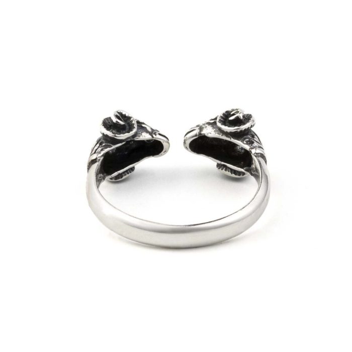 Silver Ram Head Ring - Image 3