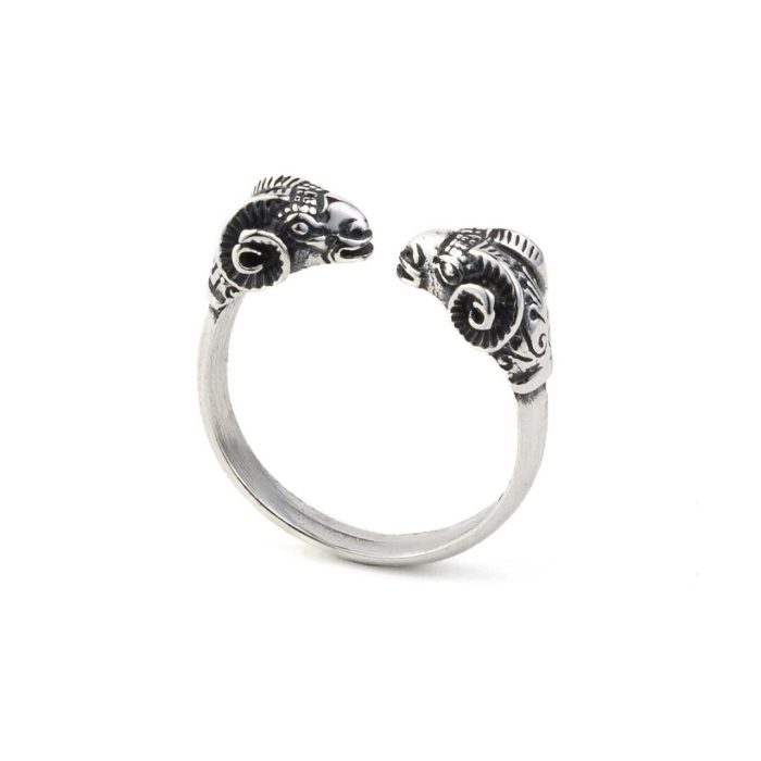 Silver Ram Head Ring - Image 2