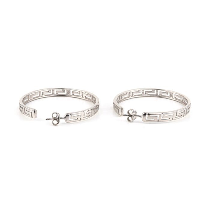 Sterling Silver Greek Key Earrings - Image 3