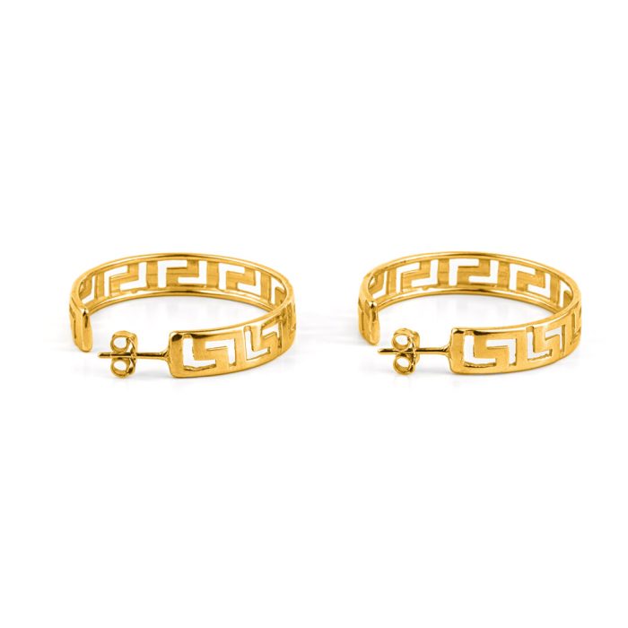 Sterling Silver Meander Earrings - Image 4