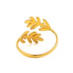 Olive Leaf Ring - Sterling Silver Gold Plated - Image 2