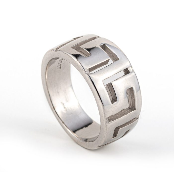 Greek key Ring - Sterling Silver - Image 2