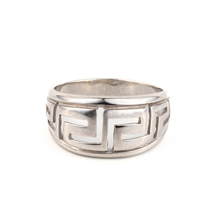 Greek key Ring in Sterling Silver - Image 1