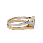 Double Face Greek key Ring with Zircon - 14K Gold - Image 3