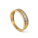 14k Gold Meander Ring with white crystals - Image 2