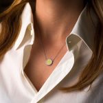 Phaistos Disc Zircon Necklace - 925 Sterling Silver Gold Plated - Image 2