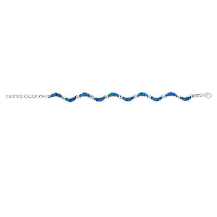 Sterling Silver Blue Opal Bracelet - Image 3