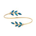 Opal Leaf Bracelet - 925 Sterling Silver and Gold Plated - Image 3