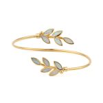 Opal Leaf Bracelet - 925 Sterling Silver and Gold Plated