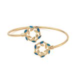 Opal Olive Wreath Bracelet - 925 Sterling Silver and Gold Plated - Image 3