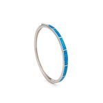 Blue Opal Bangle Bracelet - 925 Sterling Silver - Image 3