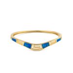 Meander Opal Bangle Bracelet - 925 Sterling Silver - Image 3