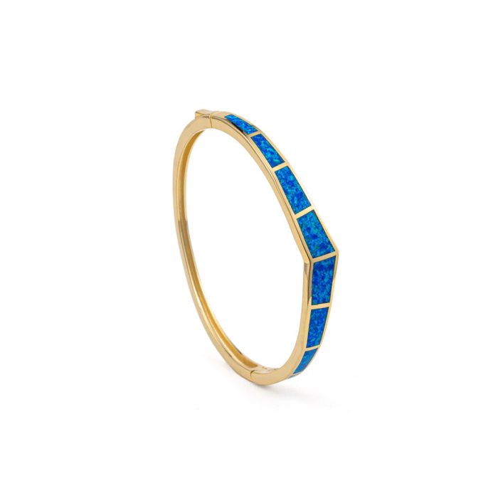 Βραχιόλι Bangle με Μπλε Όπαλ - Ασήμι 925 - Image 5