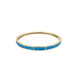 Blue Opal Bangle Bracelet - 925 Sterling Silver - Image 4