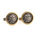 Alexander the Great Coin Cufflinks – 925 Sterling Silver and Gold Plated - Image 4