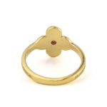 Byzantine Flower Ring with Stone - Gold Plated 925 Sterling Silver - Image 2