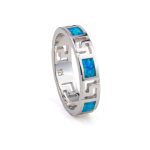 Greek Key Meander Opal Ring – 925 Sterling Silver - Image 4
