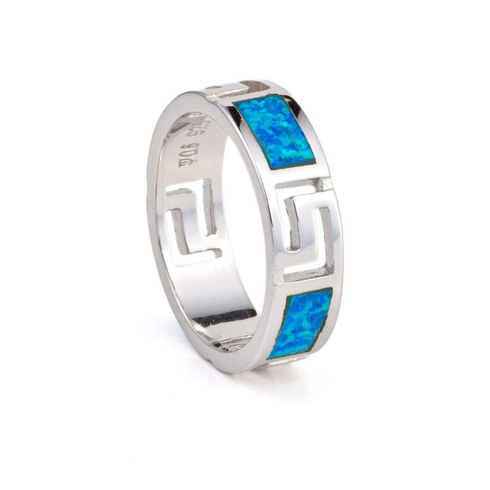 Meander Blue Opal Ring – 925 Sterling Silver - Image 2