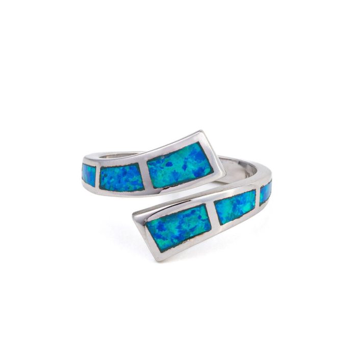 Blue Opal Ring – Sterling Silver 925 - Image 1