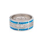 Greca Blue Opal Ring – 925 Sterling Silver