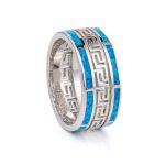 Greca Blue Opal Ring – 925 Sterling Silver - Image 3