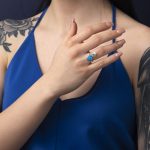 Phaistos Disc Blue Opal Ring – 925 Sterling Silver - Image 2