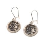 Alexander the Great Coin  Earrings - 925 Sterling Silver - Image 3