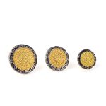 Phaistos Disc Stud Meander Earrings - 925 Sterling Silver and Gold Plated - Image 4