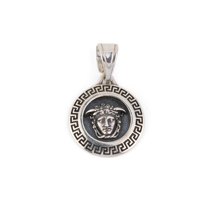Medusa and Meander Pendant - 925 Sterling Silver - Image 1